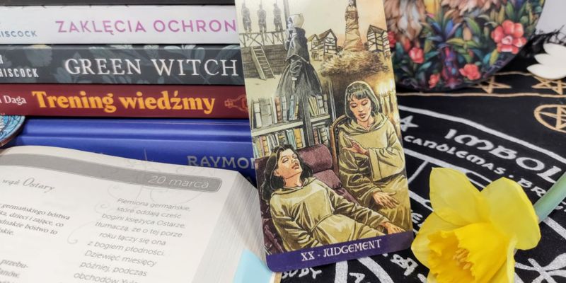 Karta Tarota Sąd Boży z talii "Pagan Tarot" Wydawnictwo LoScarabeo.