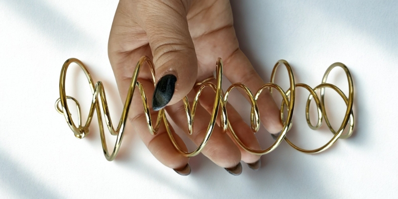 Podwójna spirala DNA, miedź pozłacana